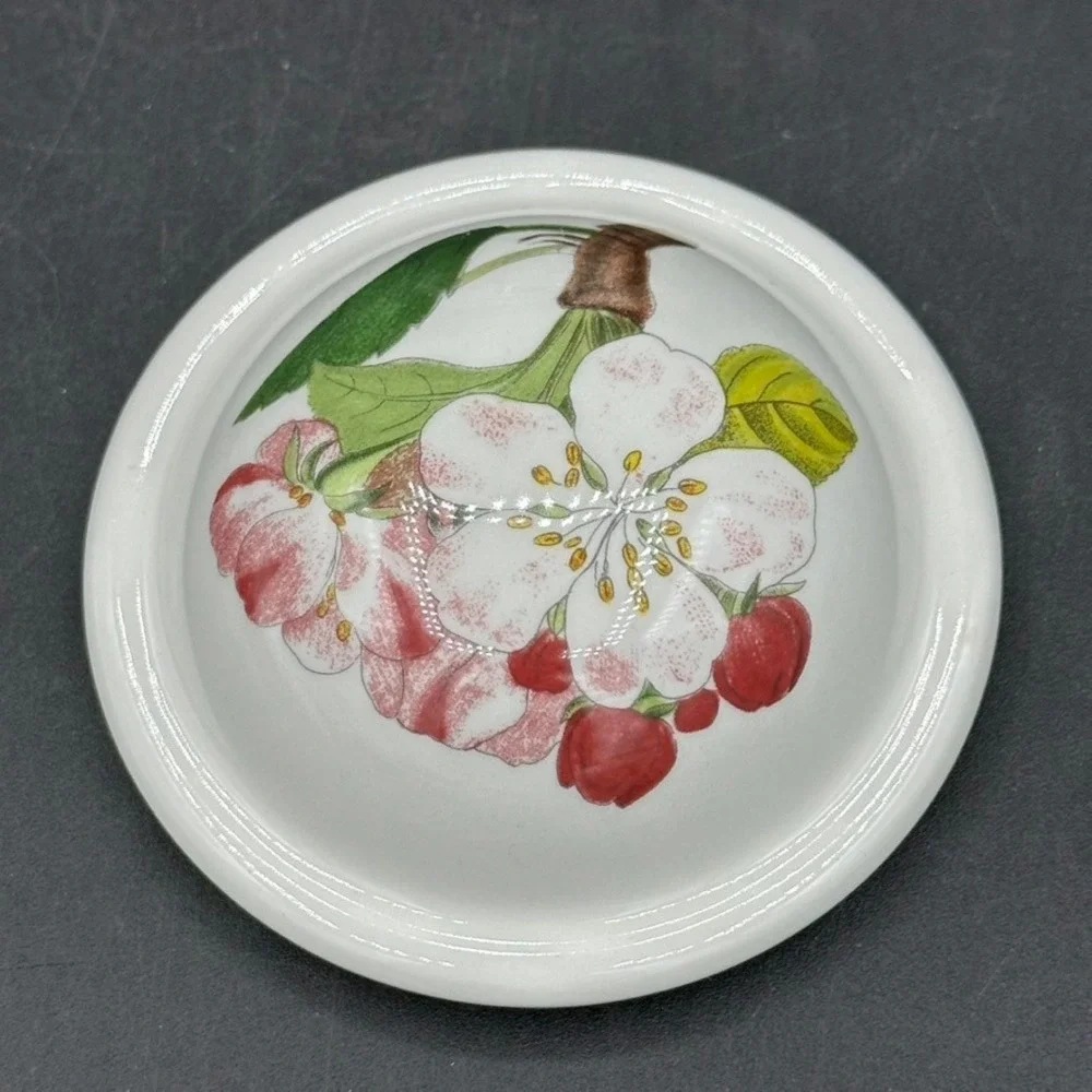 Vintage Portmeirion Pomona Sugar Bowl Lidded Jar White Fruit Floral Cottage Boho